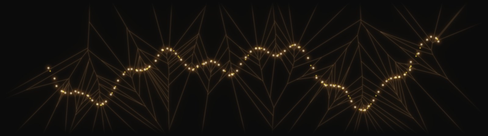Voronoi diagram of a sampled handwriting stroke, whose cells give the natural-neighbour interpolation weights.